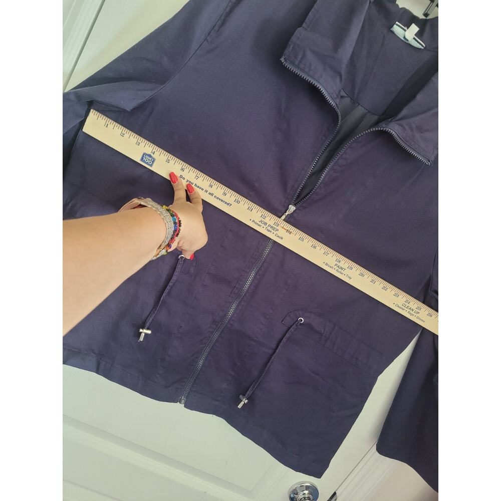 Women's Hillard & Hanson Navy Lightweight Coat Jacket - 3XL -Zip Front - Picture 8 of 9